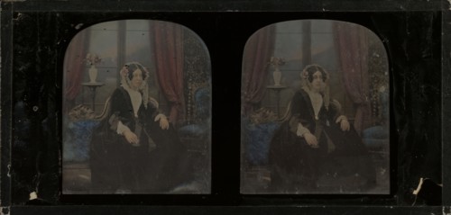 Portrait of Mrs. Charlotte Chester Woodroffe; Antoine Claudet, French, 1797 - 1867, 1855; Stereograph, daguerreotype