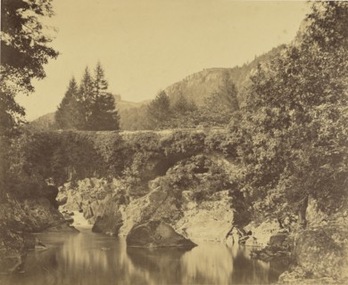 Pool below Pont y Pari, Bettway Coed, Wales; Roger Fenton, English, 1819 - 1869, n.d; Albumen silver print