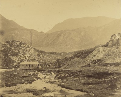 View of mountains at the foot of Lake Ogwen; Roger Fenton, English, 1819 - 1869, n.d; Albumen silver print