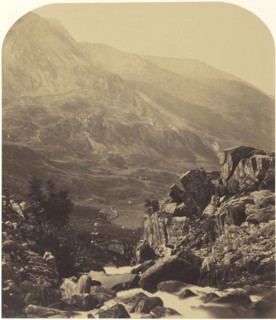View from Ogwen Falls into Nant Ffrancon; Roger Fenton, English, 1819 - 1869, 1857; Albumen silver print