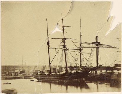 Ship; French; 1860s; Albumen silver print