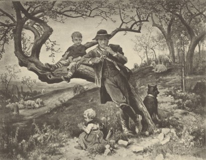 W. Friedrich - On the Pastures; late 19th century; Collotype; 18.7 × 22.8 cm, 7 3,8 × 9 in
