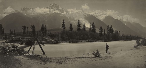 Alpine Landscape; Adolphe Braun, French, 1811 - 1877, 1865 - 1870; Carbon print; 22.2 x 46.8 cm 8 3,4 x 18 7,16 in