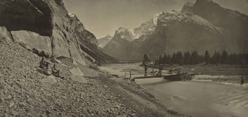 Alpine Landscape; Adolphe Braun, French, 1811 - 1877, 1865 - 1870; Carbon print; 22.2 x 46.8 cm 8 3,4 x 18 7,16 in