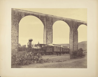 Old Aqueduct at Querétaro, Mexico; William Henry Jackson, American, 1843 - 1942, about 1886; Albumen silver print