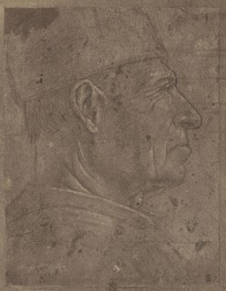 Drawing of a Man's Head in Profile by Agnolo Gaddi; Roger Fenton, English, 1819 - 1869, London, England; 1857; Salted paper