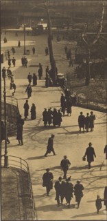 City Hall Park, New York; Paul Strand, American, 1890 - 1976, 1915; Platinum print; 34 x 16.5 cm 13 3,8 x 6 1,2 in