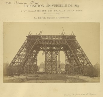 Construction of the shafts of the first level; Louis-Émile Durandelle, French, 1839 - 1917, March 26, 1888; Albumen silver