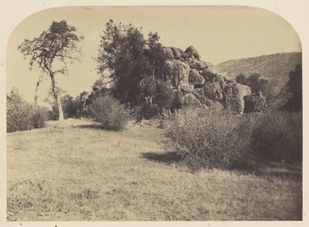 Tower Rock - North View; Carleton Watkins, American, 1829 - 1916, 1860; Salted paper print; 30.5 x 41.9 cm 12 x 16 1,2 in