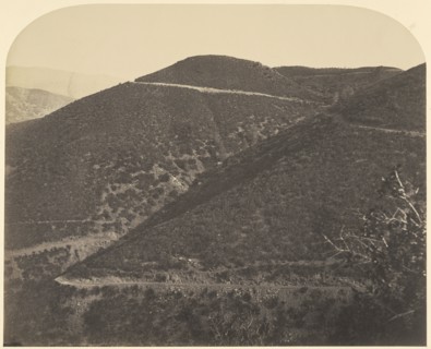 Railroad Down the Mountain; Carleton Watkins, American, 1829 - 1916, 1860; Salted paper print; 34.1 x 42.2 cm