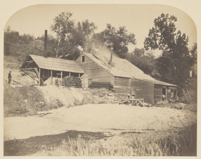 Agua Fria Mill; Carleton Watkins, American, 1829 - 1916, 1860; Salted paper print; 33.7 x 42.7 cm 13 1,4 x 16 13,16 in