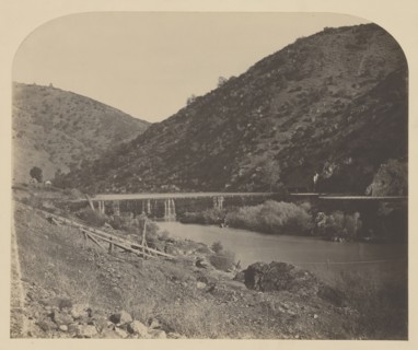 Benton Dam, Merced River; Carleton Watkins, American, 1829 - 1916, 1860; Salted paper print; 34.8 x 41.9 cm