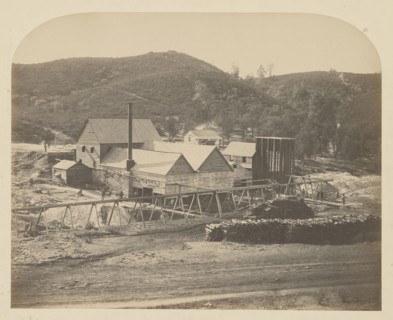 Mt. Ophir Mill; Carleton Watkins, American, 1829 - 1916, 1860; Salted paper print; 33.3 x 41.6 cm 13 1,8 x 16 3,8 in