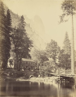 The Sentinel and Hotel; Carleton Watkins, American, 1829 - 1916, 1865 - 1866; Albumen silver print