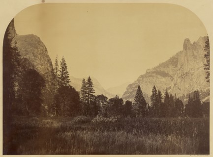Yosemite, View on Valley Floor, with Sentinel Rock at Right; Carleton Watkins, American, 1829 - 1916, Yosemite, California