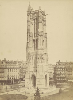 Tour St. Jacques; Édouard Baldus, French, born Germany, 1813 - 1889, Paris, France; 1850 - 1860; Albumen silver print