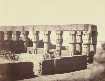 Temple de Louksour. Vue generale des colonnades du milieu Thebes; Félix Bonfils, French, 1831 - 1885, Thebes, Egypt; 1872