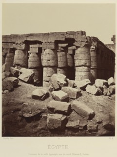 Colonnes de la salle hypostyle, vue du nord. Karnak, Thebes; Félix Bonfils, French, 1831 - 1885, Thebes, Egypt; 1872; Albumen