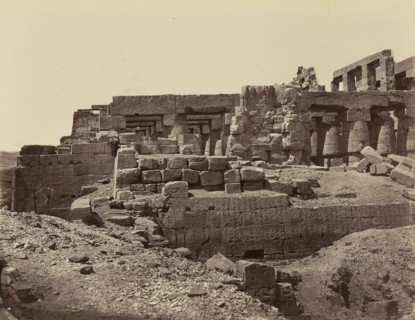 Ruines du 3eme pylone du Temple, sud-est, partie gauche, Karnak, Thebes; Félix Bonfils, French, 1831 - 1885, Thebes, Egypt