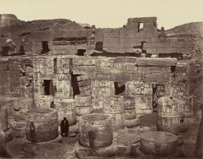 3eme Cour du Grand Temple de Medinet-Abou, ou des colonnes. Thebes; Félix Bonfils, French, 1831 - 1885, Thebes, Egypt; 1872