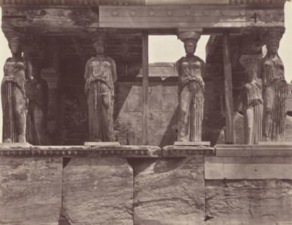 Cariatides du Temple de l'Erechteion - Athenes; Félix Bonfils, French, 1831 - 1885, Athens, Greece; 1872; Albumen silver print