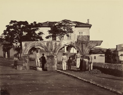 Adrien's Portico, Athens; Félix Bonfils, French, 1831 - 1885, Athens, Greece; 1872; Albumen silver print