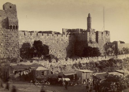 Forteresse près de la porte de Jaffa à Jérusalem; Félix Bonfils, French, 1831 - 1885, Jerusalem, Israel; 1870 - 1879; Albumen