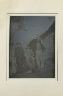 Portrait of Two Boys and a Man; Alphonse-Louis Poitevin, French, 1819 - 1882, about 1845; Daguerreotype