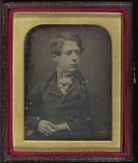 Portrait of a Young Man Holding a Book; Antoine Claudet, French, 1797 - 1867, France; about 1847; Daguerreotype