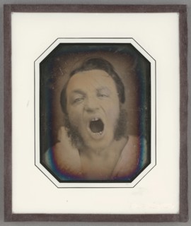 Man with Open Mouth; French; about 1852; Daguerreotype, hand-colored; 9.4 × 7.3 cm 3 11,16 × 2 7,8 in