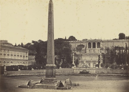 Piazza del Popolo - Rome; Tommaso Cuccioni, Italian, 1790 - 1864, 1850 - 1859; Albumen silver print