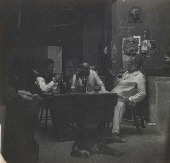 Samuel Murray, Thomas Eakins and William O'Donovan in Eakins's Chestnut Street Studio; Thomas Eakins, American, 1844 - 1916