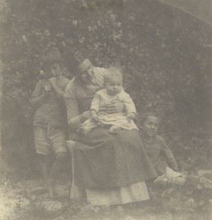 Frances Crowell and her Children; Thomas Eakins, American, 1844 - 1916, 1880s; Platinum print; 16.3 x 15.5 cm