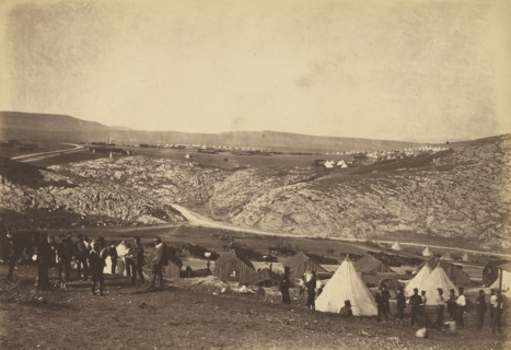 Encampment of the Horse Artillery; Roger Fenton, English, 1819 - 1869, 1855; Salted paper print; 24.3 x 35.4 cm