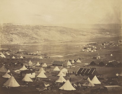 Calvary Camp, looking towards Kadikoi; Roger Fenton, English, 1819 - 1869, 1855; Salted paper print; 26.4 x 34 cm