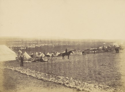 Plateau before Sebastopol, Turkish tents in the distance; Roger Fenton, English, 1819 - 1869, 1855; Salted paper print