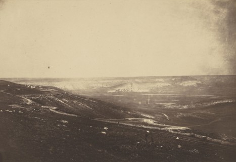 Plains of Balaklava I; Roger Fenton, English, 1819 - 1869, 1855; Salted paper print; 16.5 x 24.3 cm 6 1,2 x 9 9,16 in