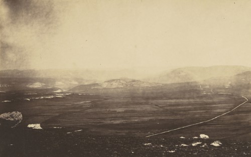Plains of Balaklava II; Roger Fenton, English, 1819 - 1869, 1855; Salted paper print; 16 x 25.4 cm 6 5,16 x 10 in