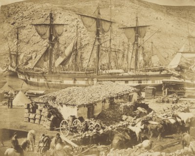 Harbour of Balaklava, The Cattle Pier; Roger Fenton, English, 1819 - 1869, Balaklava, Crimea; 1855; Albumen silver print