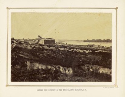 Depot, Wyandotte, Kansas; Alexander Gardner, American, born Scotland, 1821 - 1882, 1867; Albumen silver print