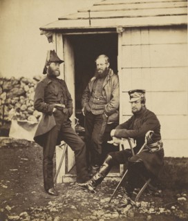Officers on the Staff of Lt. General Sir G. Brown; Roger Fenton, English, 1819 - 1869, 1855; Salted paper print; 19.5 x 16.5 cm