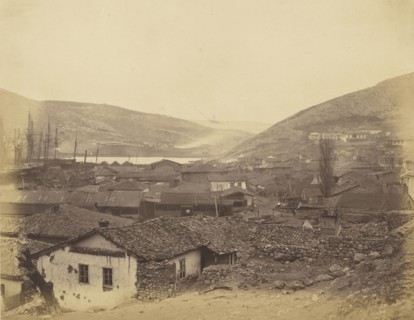 General view of Balaklava; Roger Fenton, English, 1819 - 1869, 1855; Salted paper print; 27.5 × 35.6 cm 10 13,16 × 14 in