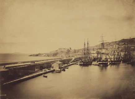 Ships in Harbor, Sete; Gustave Le Gray, French, 1820 - 1884, Sète, France; 1857; Albumen silver print