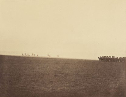 Troops Along the Horizon; Gustave Le Gray, French, 1820 - 1884, Chalons, France; 1857; Albumen silver print