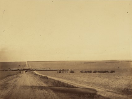 Cavalry Maneuvers, Camp de Chalons; Gustave Le Gray, French, 1820 - 1884, Chalons, France; 1857; Albumen silver print