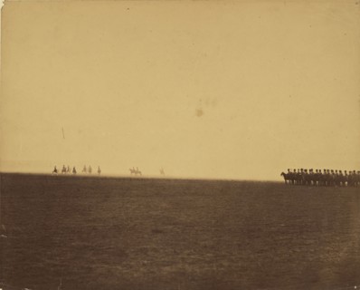 Cavalry Exercises, Camp de Chalons; Gustave Le Gray, French, 1820 - 1884, Chalons, France; 1857; Albumen silver print