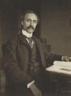 Man seated with table and book; Gertrude Käsebier, American, 1852 - 1934, New York, New York, United States; 1896 - 1898