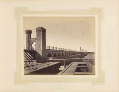 Égypte, Egypt, Barrage du Nil, près du Caire; Félix Bonfils, French, 1831 - 1885, Alais, France; 1877; Tinted Albumen silver
