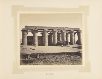 Égypte, Egypt, Grande colonnade de Louqsor; Félix Bonfils, French, 1831 - 1885, Alais, France; 1877; Tinted Albumen silver