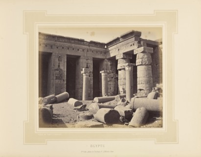 Égypte, Egypt, 2me Cour, galerie de Touthmès 1er à Médinet-Abou; Félix Bonfils, French, 1831 - 1885, Alais, France; 1877